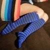 VIM&VIGR - podkolanówki uciskowe II stopnia kompresji - NYLON  - chabrowe w paski